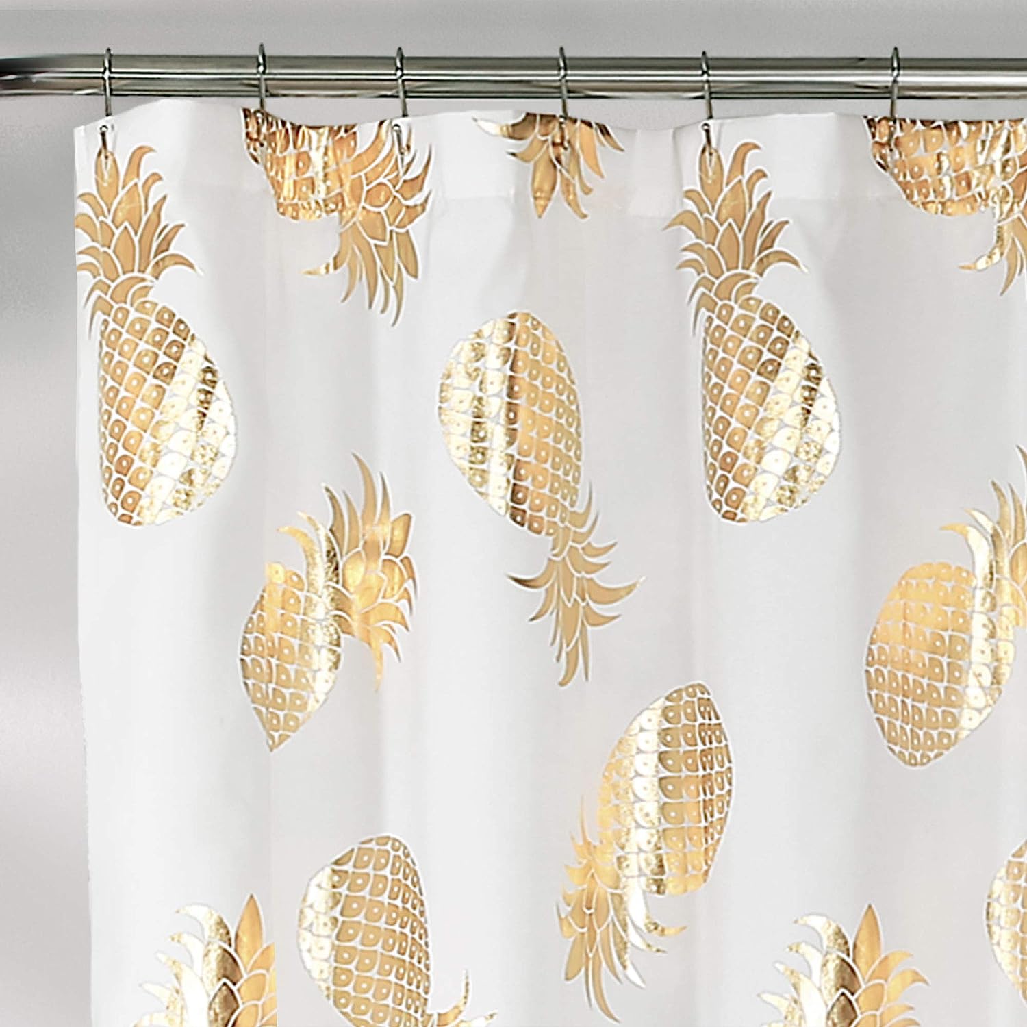 Pineapple Toss Gold Shower Curtain- Fun and Chic Option for Any Bathroom Decor