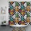 Pineapple Tropical Print Shower Curtain For Bathroom