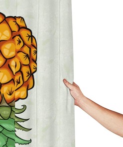 Pineapple Upside Down Shower Curtain Waterproof Bathroom Decor 72x60
