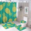 Pineapple Yellow Green Tropical Fruit Shower Curtain, Waterproof Bathroom Decor by Vantaso
