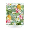 Pineapple and Tropical Flowers Shower Curtain - Beachy Bathroom Decor 