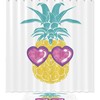 Pineapple with Glasses Waterproof Bathroom Curtain 