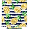 Pineapples and Fruits Shower Curtain and Mat Set for Bathroom, Bold and Bright Colors