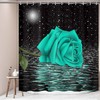 Pink And Blue Extra Long Starry Night Love Print Shower Curtain For A Romantic Bathroom Feel