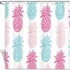 Pink And Blue Pineapple Summer Shower Curtain - Fun And Colorful Fabric Curtain For Your Bathroom
