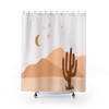 Pink And Desert Moon Shower Curtain Featuring Cactus - Add A Warm And Cozy Atmosphere To Your Bathroom