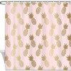 Pink And Gold Pineapples Decorative Shower Curtain - Stylish And Elegant Fabric Curtain For Your Bathroom