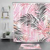 Pink And Grey Palm Leaf Vintage Shower Curtain