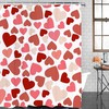Pink And Red Sweet Heart Valentine'S Day Shower Curtain For Romantic Bathroom Decor