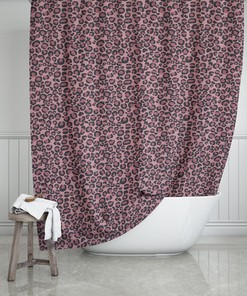 Pink Animal Print Shower Curtain for Glamorous Bathroom Decor