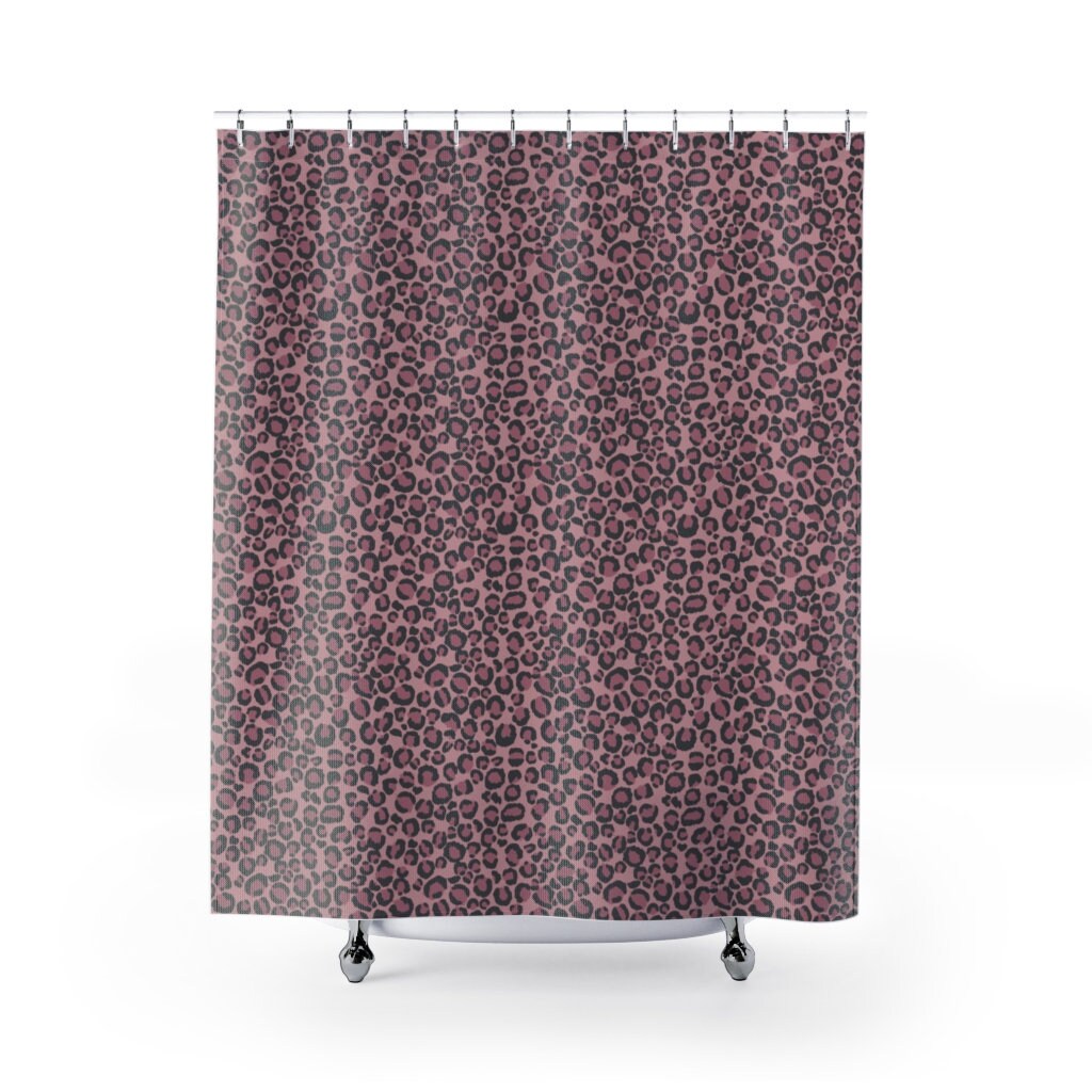 Pink Animal Print Shower Curtain for Glamorous Bathroom Decor