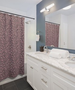 Pink Animal Print Shower Curtain for Glamorous Bathroom Decor