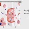 Pink Bird Flower Shower Curtain for a Fresh and Lovely Bathroom 