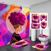 Pink Black Girl Bathroom Decor Shower Curtain Set