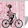 Pink Butterfly Floral Girl Shower Curtain - Cute Bathroom Decor