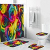 Pink Colorful Shower Curtain Set With Bathroom Bathroom Lid Cover - Feminine And Fun For Your Bathroom