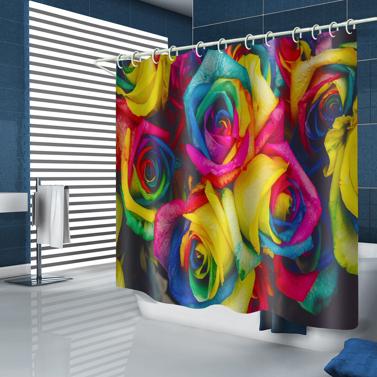 Pink Colorful Shower Curtain Set With Bathroom Bathroom Lid Cover - Feminine And Fun For Your Bathroom - Image 2
