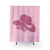 Pink Cowgirl Hat Retro Style Shower Curtain - Western Theme