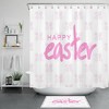 Pink Eggs Waterproof Fabric Shower Curtain For Easter Bathroom Accessory