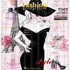 Pink Eiffel Tower Girl Shower Curtain, Modern Makeup Perfume Bathroom Decor 
