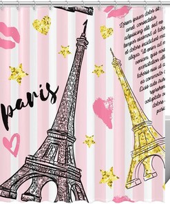Pink Eiffel Tower Shower Curtain with a Personalized Touch