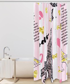 Pink Eiffel Tower Shower Curtain with a Personalized Touch