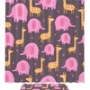 Pink Elephant Heart Shower Curtain - Cute Giraffe Bathroom Decor