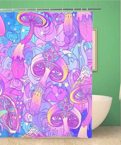 Pink Fantasy Unicorn Silhouette In Galaxy Nebula Cloud Pegasus Shower Curtain