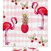 Pink Flamingo Animal Printed Bathroom Tub Set With Waterproof Fabric Shower Curtain