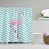 Pink Flamingo Cartoon Print Shower Curtain For Fun Animal Lovers' Bathroom Decor