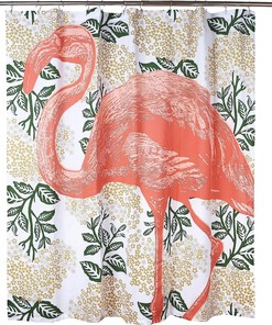 Pink Flamingo Fabric Shower Curtain by Thomas Paul
