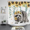 Pink Flamingo Floral Botanical Leaf Shower Curtain