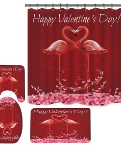 Pink Flamingo Paradise Shower Curtain
