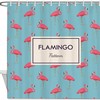 Pink Flamingo Patterned Fabric Shower Curtain for Bathroom Decor
