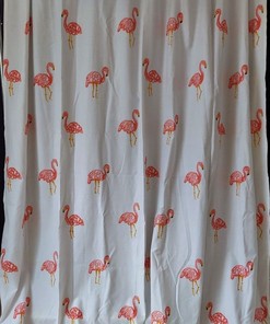 Pink Flamingo Pillow Fort Shower Curtain for Kids' Bathrooms