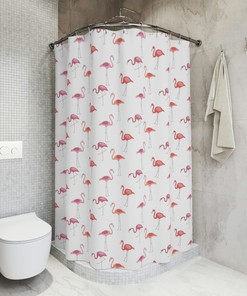 Pink Flamingo Print Shower Curtain for a Fun and Funky Bathroom