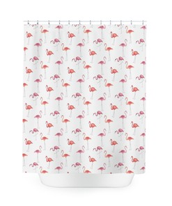 Pink Flamingo Print Shower Curtain for a Fun and Funky Bathroom