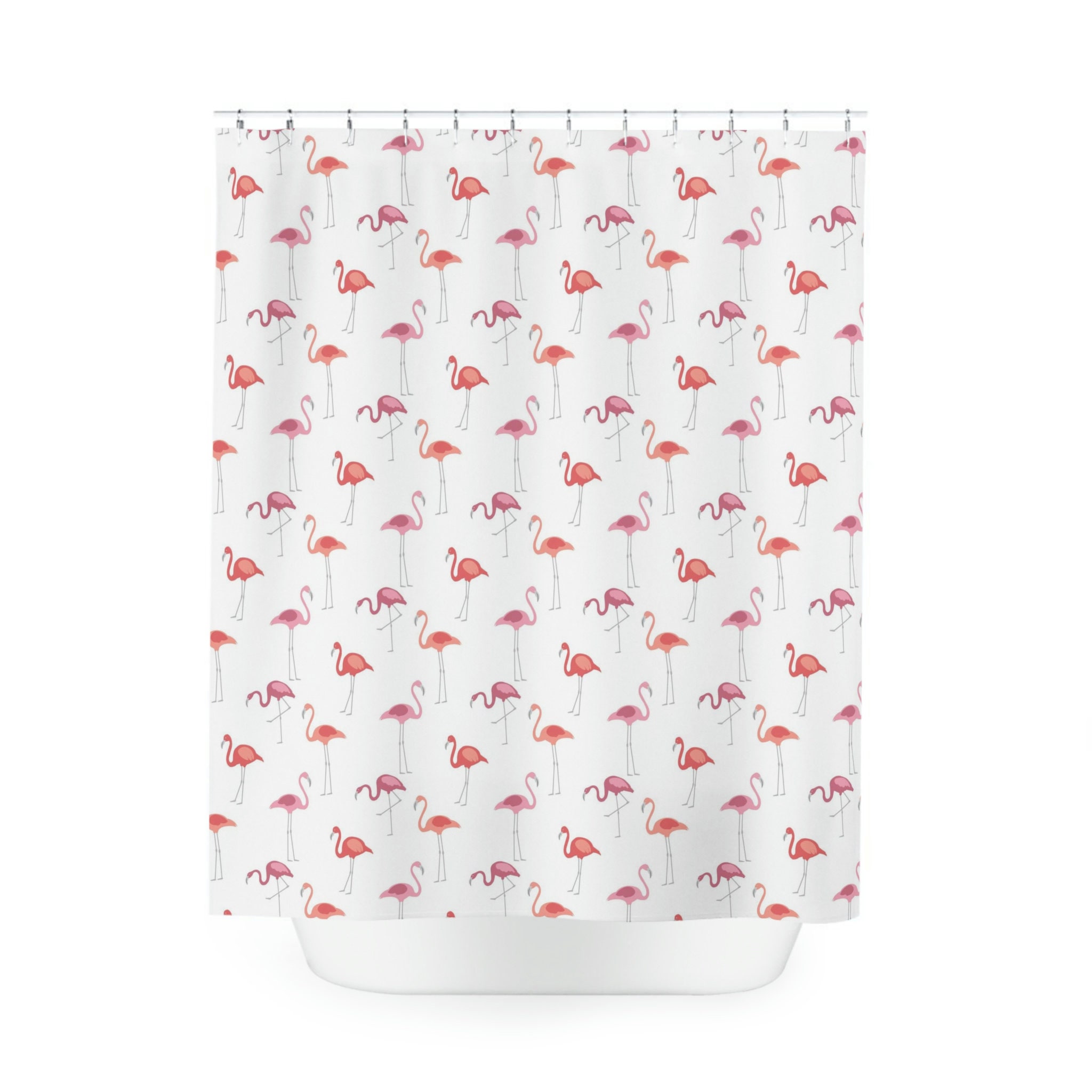 Pink Flamingo Print Shower Curtain for a Fun and Funky Bathroom