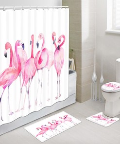 Pink Flamingo Shower Curtain Contour for a Fun and Playful Bathroom