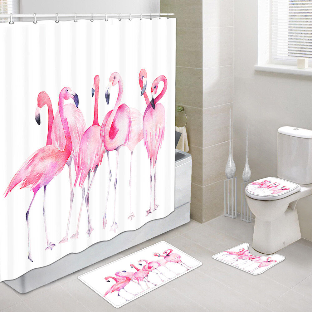 Pink Flamingo Shower Curtain Contour for a Fun and Playful Bathroom