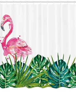 Pink Flamingo Shower Curtain for Nature Bathroom Decor