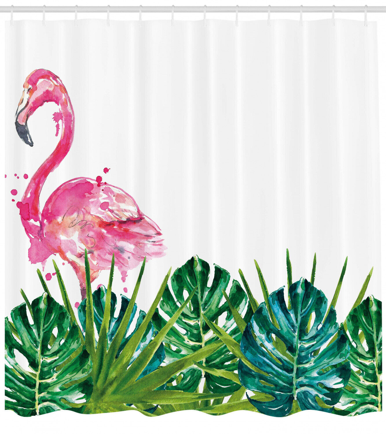 Pink Flamingo Shower Curtain for Nature Bathroom Decor