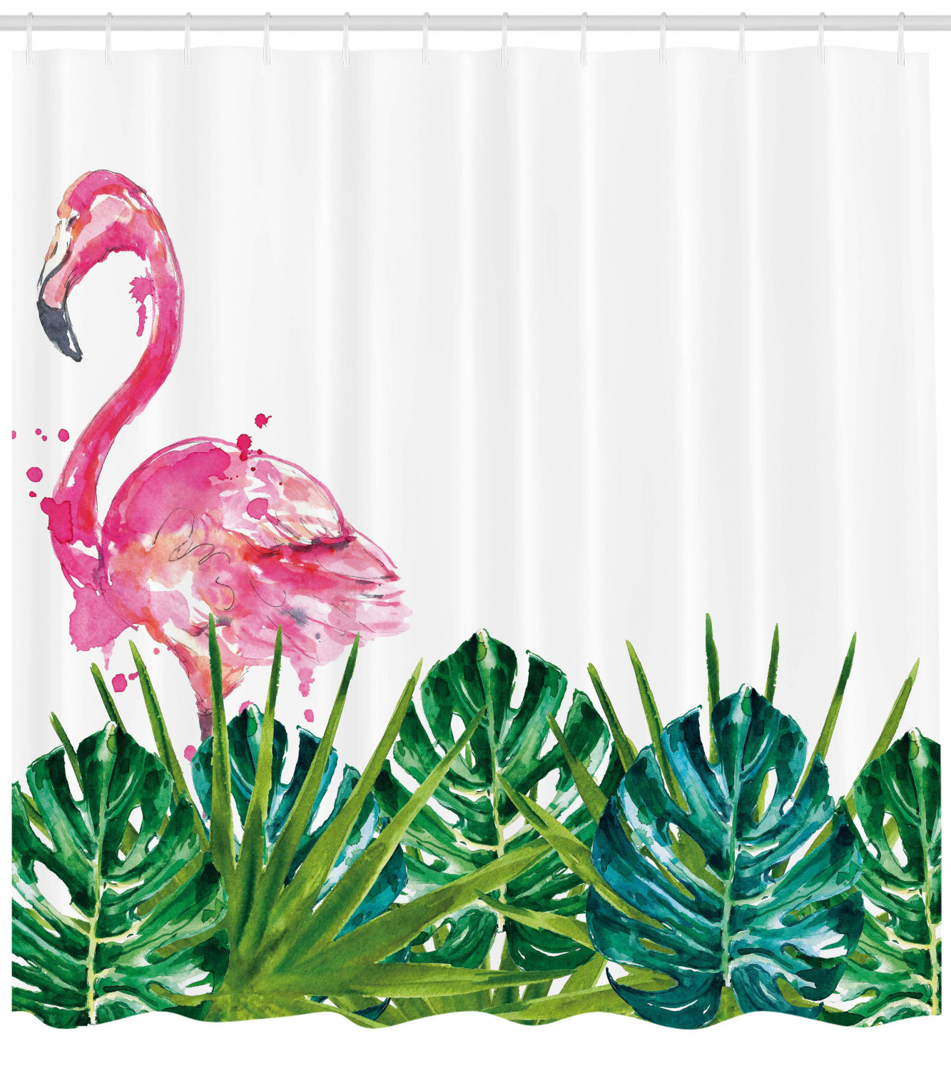 Pink Flamingo Shower Curtain for Nature Bathroom Decor
