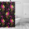 Pink Flamingo Shower Curtain with Tropical Hawaiian Theme for Decorative Bathroom 