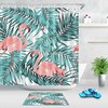 Pink Flamingo Tropical Jungle Shower Curtain for Fun Bathroom Decor