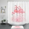 Pink Flamingo Watercolor Shower Curtain, Tropical Bathroom Decor