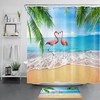Pink Flamingo and Tropical Plants Sky Shower Curtain for a Colorful and Vibrant Bathroom