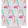Pink Flamingos Flower Shower Curtain - Colorful Bathroom Decor