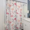 Pink Flamingos and Palm Trees Shower Curtain for Beach Bathroom Decor