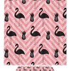 Pink Flamingos on a Wave Background Shower Curtain for a Vibrant Bathroom